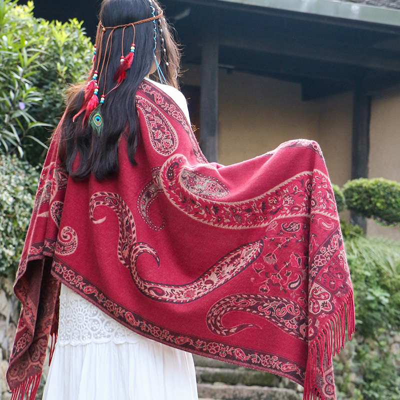 Pashmina Wrap Large - New Bohemia Style Women Double Side