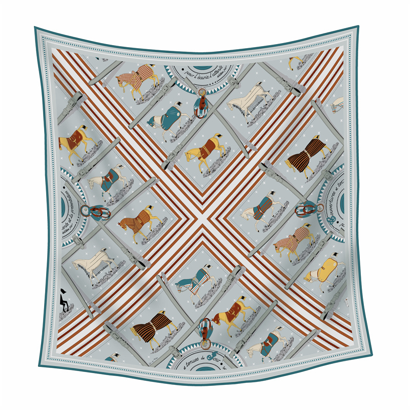 Woven Scarf Blanket - 90CM Fashion Printed Cashmere Silk Scarf