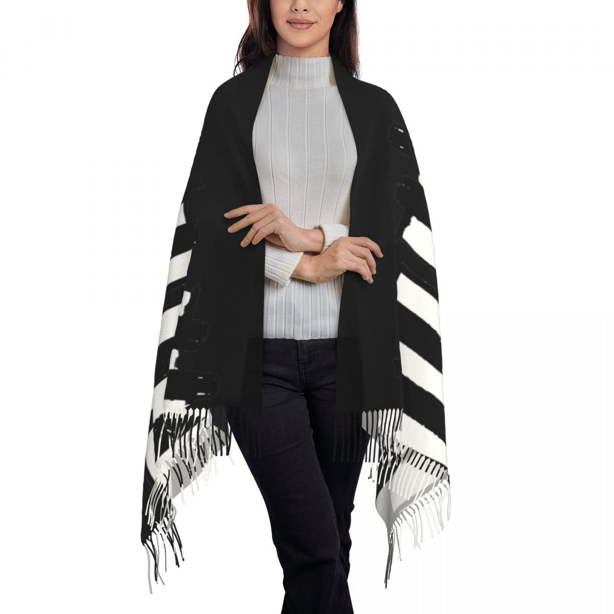 Minimalistic Piano Keys Scarf  - Pashmina Wrap Large recension och pris