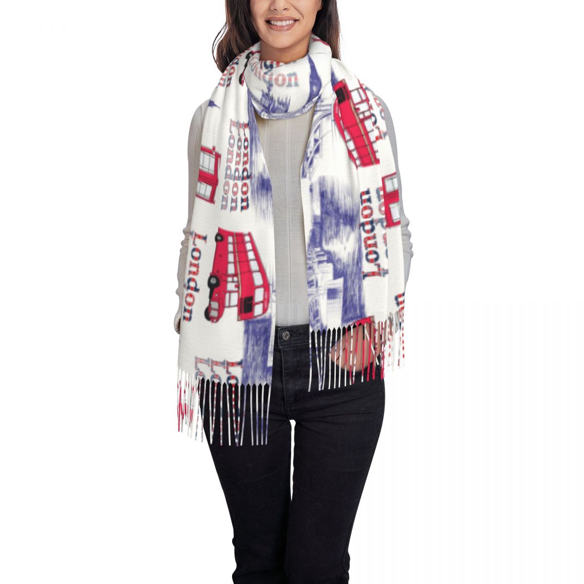 London England Scenes Shawls W - Pashmina Wrap Large recension och pris