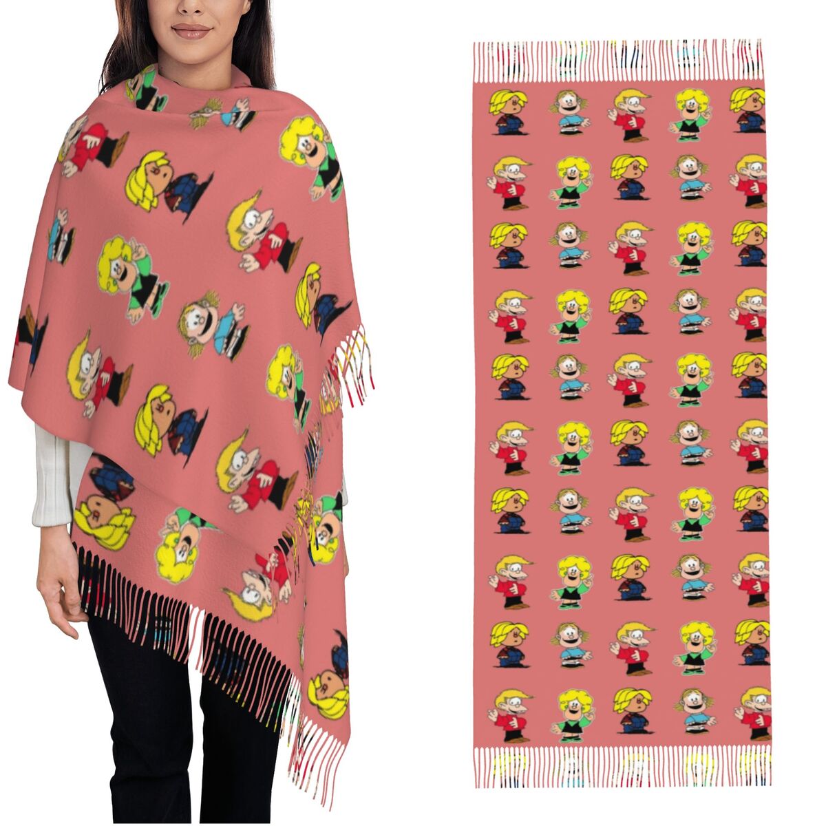 Womens Tassel Scarf Mafaldas C - Pashmina Wrap Large recension och pris