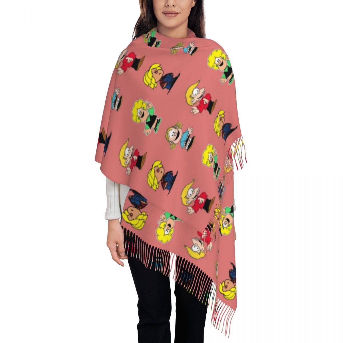 Womens Tassel Scarf Mafaldas C - Pashmina Wrap Large recension och pris