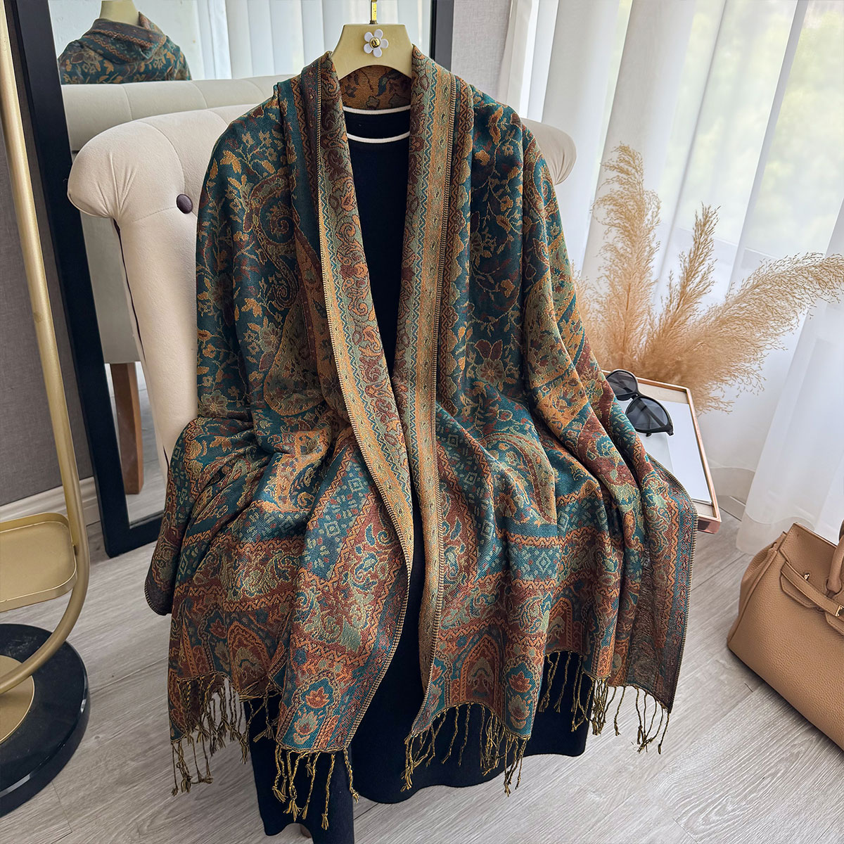 2025 Tassel Blanket Design Eth - Woven Scarf Blanket recension och pris