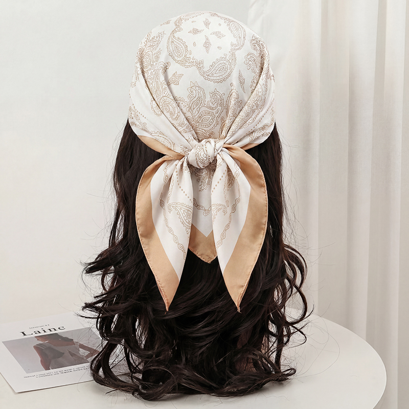Vintage Beige Paisley Print Sq - Face Scarf Mask recension och pris